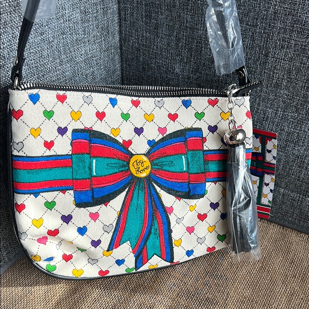 BRIGHTON LOVE & JOY canvas Hearts Crossbody Bag (NWT) ♥️ - Picture 14 of 14